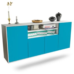 Sideboard Mesquite | hängend | Korpus Weiß | Front in Türkis | 180x79x35cm (BxHxT)
