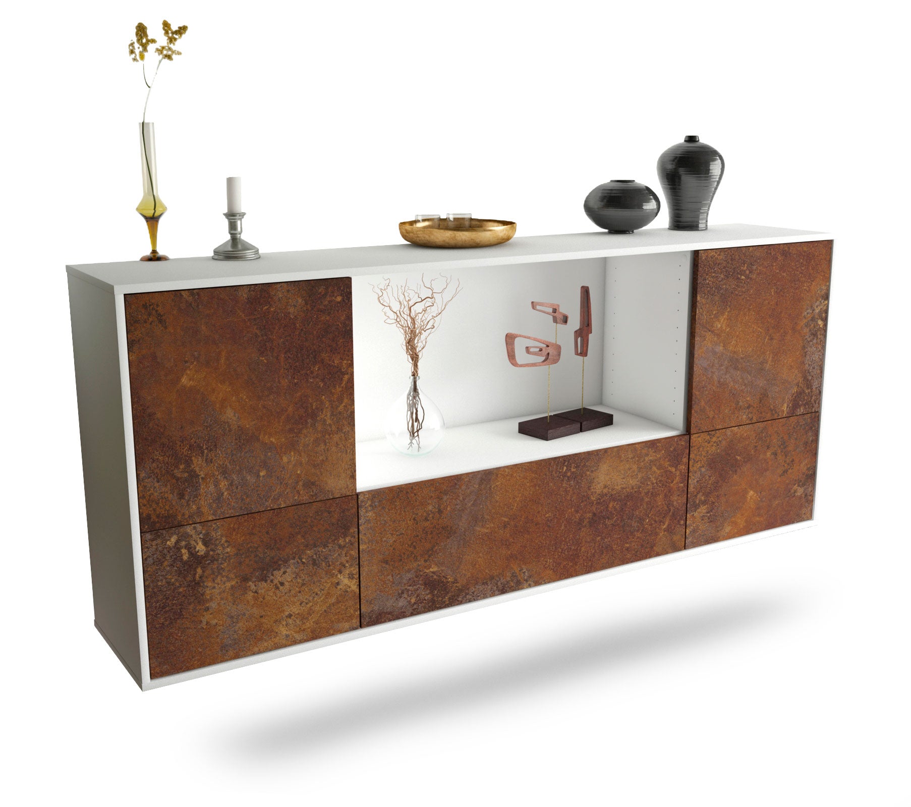 Sideboard Sunnyvale | hängend | Korpus Weiß | Front in Rost Optik | 180x79x35cm (BxHxT) 1 Sideboard Sunnyvale | hängend | Korpus Weiß | Front in Rost Optik | 180x79x35cm (BxHxT)