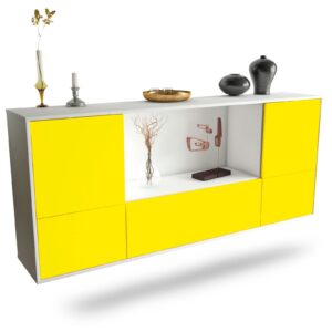 Sideboard Sunnyvale | hängend | Korpus Weiß | Front in Gelb | 180x79x35cm (BxHxT)