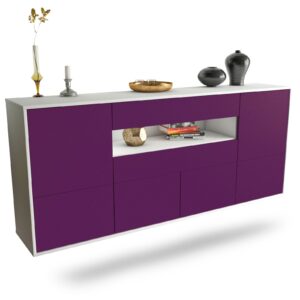 Sideboard McAllen | hängend | Korpus Weiß | Front in Lila | 180x79x35cm (BxHxT)