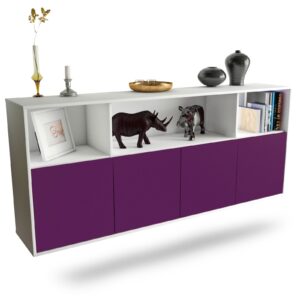 Sideboard Columbia | hängend | Korpus Weiß | Front in Lila | 180x79x35cm (BxHxT)