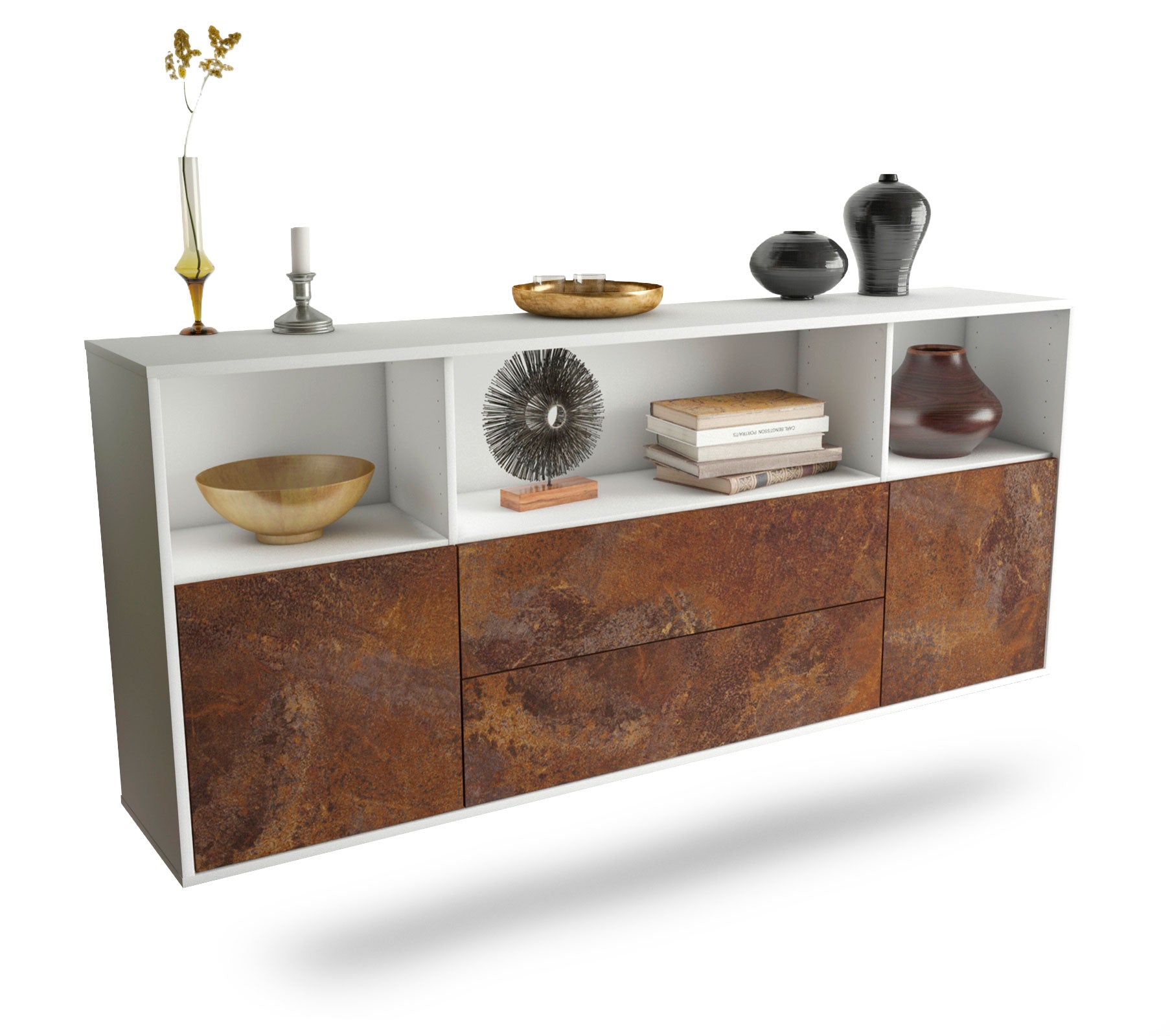 Sideboard Hartford | hängend | Korpus Weiß | Front in Rost Optik | 180x79x35cm (BxHxT) 1 Sideboard Hartford | hängend | Korpus Weiß | Front in Rost Optik | 180x79x35cm (BxHxT)