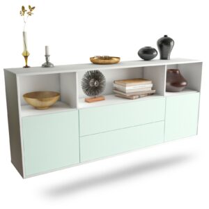 Sideboard Hartford | hängend | Korpus Weiß | Front in Mint | 180x79x35cm (BxHxT)