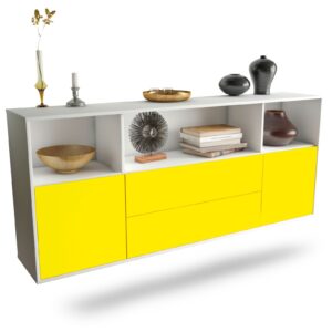 Sideboard Hartford | hängend | Korpus Weiß | Front in Gelb | 180x79x35cm (BxHxT)