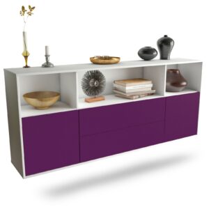 Sideboard Hartford | hängend | Korpus Weiß | Front in Lila | 180x79x35cm (BxHxT)
