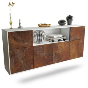 Sideboard West Valley City | hängend | Korpus Weiß | Front in Rost Optik | 180x79x35cm (BxHxT)