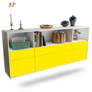 Sideboard Cary | hängend | Korpus Weiß | Front in Gelb | 180x79x35cm (BxHxT)