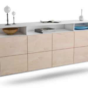 Sideboard Concord | hängend | Korpus Weiß | Front in Zeder Holz Optik | 180x79x35cm (BxHxT)