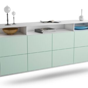Sideboard Concord | hängend | Korpus Weiß | Front in Mint | 180x79x35cm (BxHxT)