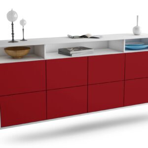 Sideboard Concord | hängend | Korpus Weiß | Front in Bordeaux | 180x79x35cm (BxHxT)