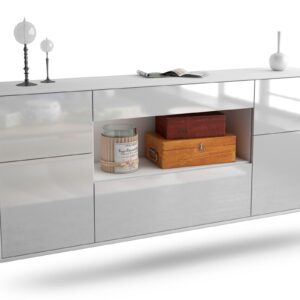 Sideboard Visalia | hängend | Korpus Weiß | Front in Hochglanz Weiß | 180x79x35cm (BxHxT)