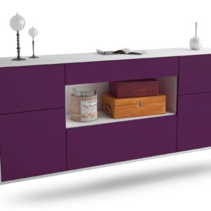 Sideboard Visalia | hängend | Korpus Weiß | Front in Lila | 180x79x35cm (BxHxT)