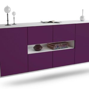 Sideboard Stamford | hängend | Korpus Weiß | Front in Lila | 180x79x35cm (BxHxT)