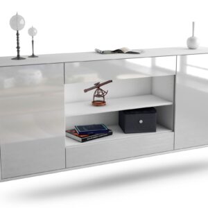 Sideboard Olathe | hängend | Korpus Weiß | Front in Hochglanz Weiß | 180x79x35cm (BxHxT)