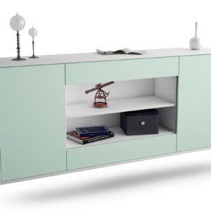 Sideboard Olathe | hängend | Korpus Weiß | Front in Mint | 180x79x35cm (BxHxT)