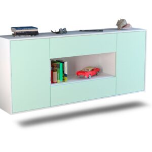 Sideboard Denton | hängend | Korpus Weiß | Front in Mint | 180x79x35cm (BxHxT)