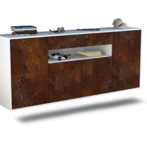 Sideboard Lansing | hängend | Korpus Weiß | Front in Rost Optik | 180x79x35cm (BxHxT)