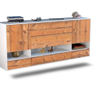 Sideboard Lafayette | hängend | Korpus Weiß | Front in Pinie Holz Optik | 180x79x35cm (BxHxT)