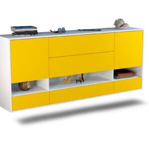 Sideboard Lafayette | hängend | Korpus Weiß | Front in Gelb | 180x79x35cm (BxHxT)
