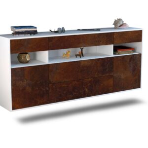 Sideboard Inglewood | hängend | Korpus Weiß | Front in Rost Optik | 180x79x35cm (BxHxT)