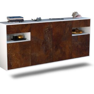 Sideboard Killeen | hängend | Korpus Weiß | Front in Rost Optik | 180x79x35cm (BxHxT)