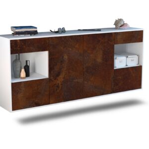 Sideboard Charleston | hängend | Korpus Weiß | Front in Rost Optik | 180x79x35cm (BxHxT)
