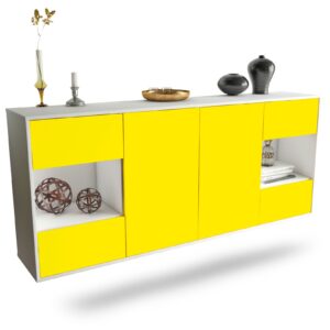 Sideboard Santa Clara | hängend | Korpus Weiß | Front in Gelb | 180x79x35cm (BxHxT)