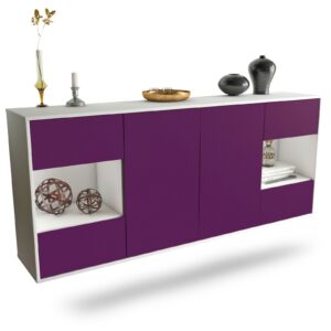Sideboard Santa Clara | hängend | Korpus Weiß | Front in Lila | 180x79x35cm (BxHxT)
