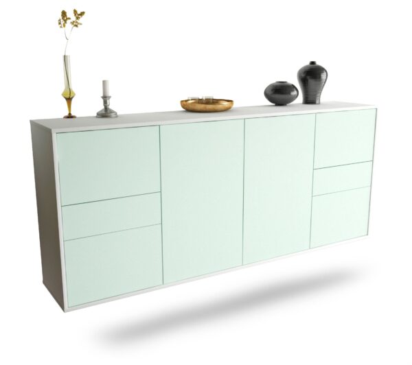 Sideboard Beaumont | hängend | Korpus Weiß | Front in Mint | 180x79x35cm (BxHxT)
