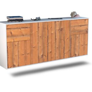 Sideboard Costa Mesa | hängend | Korpus Weiß | Front in Pinie Holz Optik | 180x79x35cm (BxHxT)