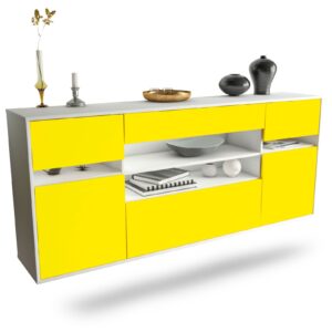 Sideboard Miramar | hängend | Korpus Weiß | Front in Gelb | 180x79x35cm (BxHxT)