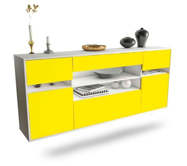 Sideboard Miramar | hängend | Korpus Weiß | Front in Gelb | 180x79x35cm (BxHxT)