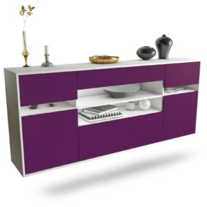 Sideboard Miramar | hängend | Korpus Weiß | Front in Lila | 180x79x35cm (BxHxT)