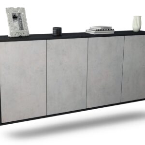 Sideboard Lakewood | hängend | Korpus Anthrazit | Front in Beton Optik | 180x79x35cm (BxHxT)