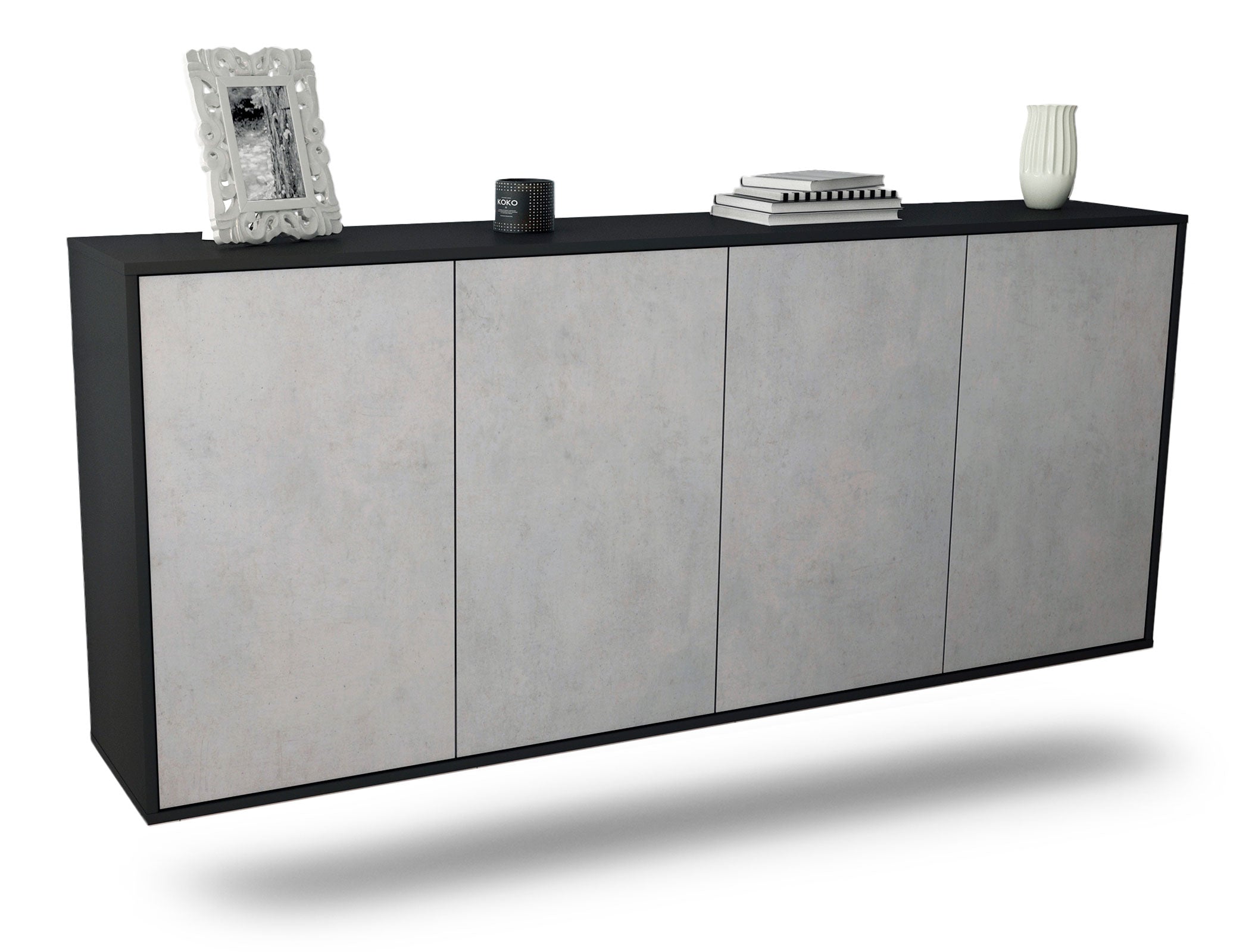 Sideboard Lakewood | hängend | Korpus Anthrazit | Front in Beton Optik | 180x79x35cm (BxHxT) 1 Sideboard Lakewood | hängend | Korpus Anthrazit | Front in Beton Optik | 180x79x35cm (BxHxT)