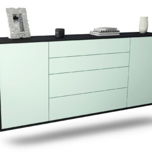Sideboard Bridgeport | hängend | Korpus Anthrazit | Front in Mint | 180x79x35cm (BxHxT)