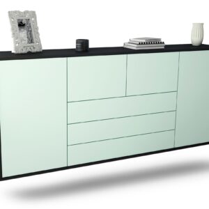Sideboard Metairie | hängend | Korpus Anthrazit | Front in Mint | 180x79x35cm (BxHxT)