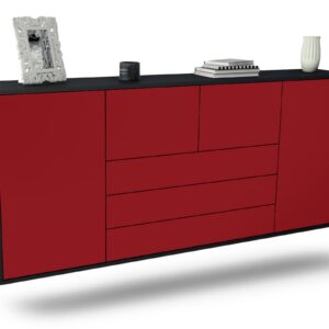 Sideboard Metairie | hängend | Korpus Anthrazit | Front in Bordeaux | 180x79x35cm (BxHxT)