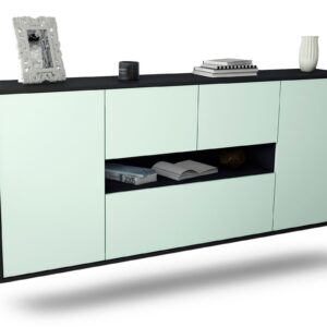 Sideboard Warren | hängend | Korpus Anthrazit | Front in Mint | 180x79x35cm (BxHxT)