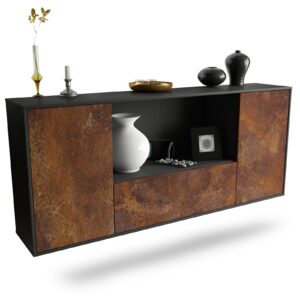 Sideboard Fort Collins | hängend | Korpus Anthrazit | Front in Rost Optik | 180x79x35cm (BxHxT)