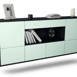 Sideboard Fullerton | hängend | Korpus Anthrazit | Front in Mint | 180x79x35cm (BxHxT)