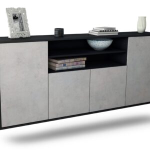 Sideboard Mesquite | hängend | Korpus Anthrazit | Front in Beton Optik | 180x79x35cm (BxHxT)