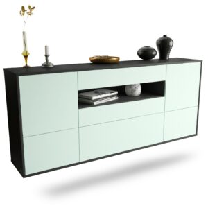 Sideboard Savannah | hängend | Korpus Anthrazit | Front in Mint | 180x79x35cm (BxHxT)