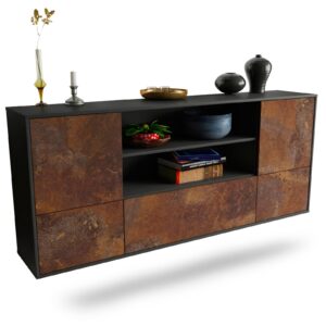 Sideboard Sterling Heights | hängend | Korpus Anthrazit | Front in Rost Optik | 180x79x35cm (BxHxT)