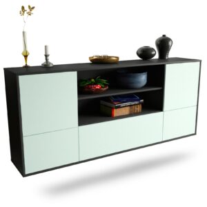 Sideboard Sterling Heights | hängend | Korpus Anthrazit | Front in Mint | 180x79x35cm (BxHxT)