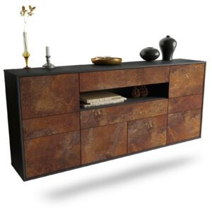 Sideboard Coral Springs | hängend | Korpus Anthrazit | Front in Rost Optik | 180x79x35cm (BxHxT)