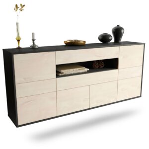 Sideboard Coral Springs | hängend | Korpus Anthrazit | Front in Zeder Holz Optik | 180x79x35cm (BxHxT)