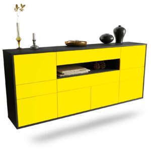 Sideboard Coral Springs | hängend | Korpus Anthrazit | Front in Gelb | 180x79x35cm (BxHxT)