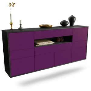 Sideboard Coral Springs | hängend | Korpus Anthrazit | Front in Lila | 180x79x35cm (BxHxT)