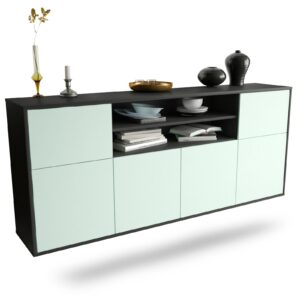 Sideboard Cedar Rapids | hängend | Korpus Anthrazit | Front in Mint | 180x79x35cm (BxHxT)